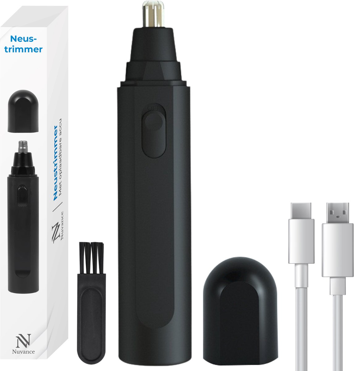 Bol.com Nuvance Neustrimmer - Neustrimmer Mannen en Vrouwen - Oortrimmer - Neushaartrimmer - Usb Oplaadbaar - Afspoelbaar aanbieding