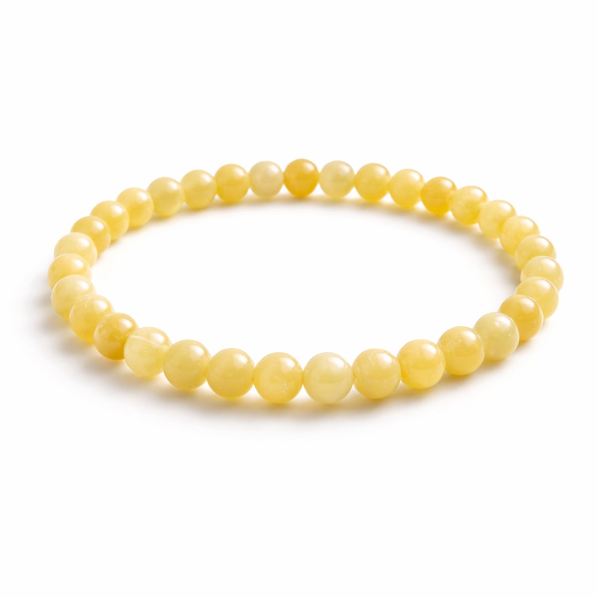 Gele Jade Armband 6 mm – Ø 17 cm – Natuursteen Kralenarmband – Unisex