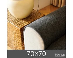 Teddy Bankhoes / Zetelovertrek – Armleuning 70x70 - Donker Grijs – Pluche Sofa Protector – Zachte Teddy Plaid Beschermhoes voor Bank, Zetel & Salon - Bankhoezen, Bankbeschermer, Cover, Bankkleed, Zetelhoes - Tegen beschadigingen en vlekken
