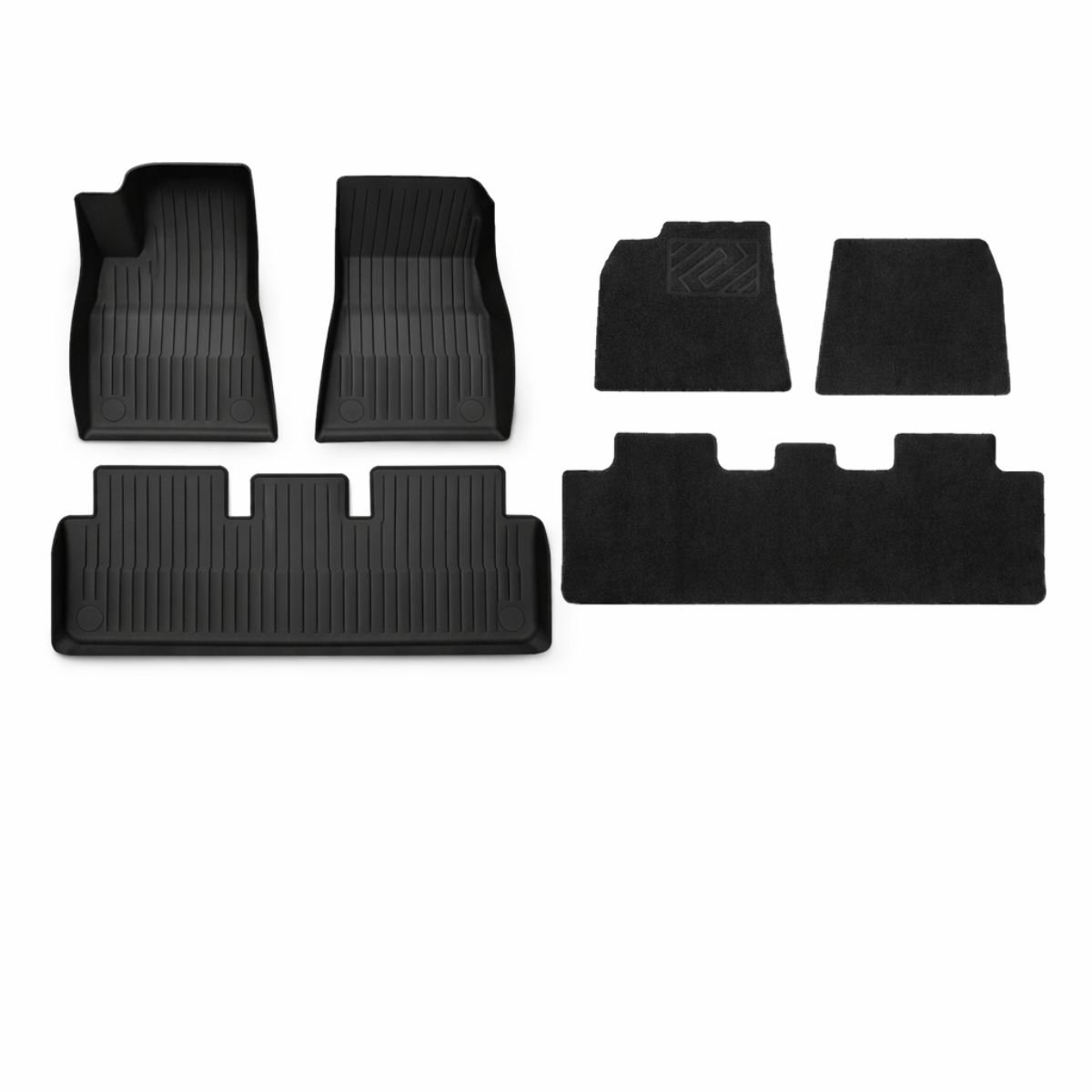 Automatten Tesla Model 3 Highland Rubber Ecoline + Velours – Interieurmatten Set - Interieur Accessoires