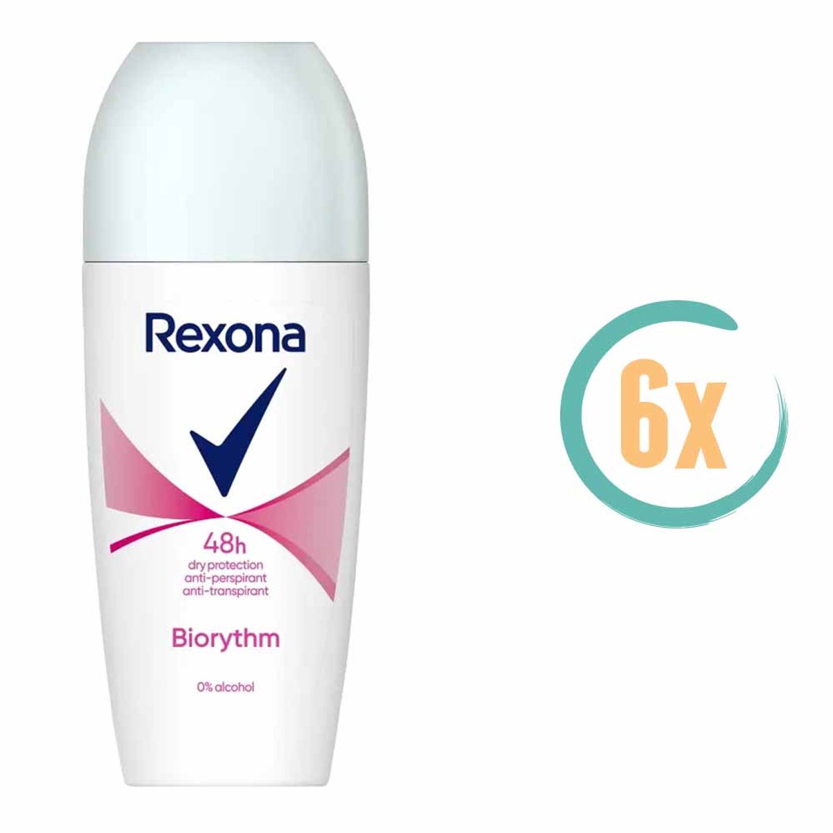 Rexona Women Biorythm Roll On Deodorant - 6 x 50 ml