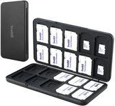 Buddi Sorted - SD Kaart Houder - Geheugenkaart Organizer voor 20 SD Kaarten & 20 Micro SD Kaarten - Memory Card Case - TF Kaart Opslag Doosje - Zwart