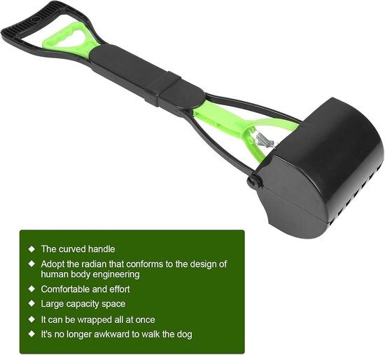 Honden Poepgrijper met Lange Steel en Opvouwbare Hark - Draagbare Reinigingstool voor Hondenbenodigdheden op Gras en Grind — afbeelding 4