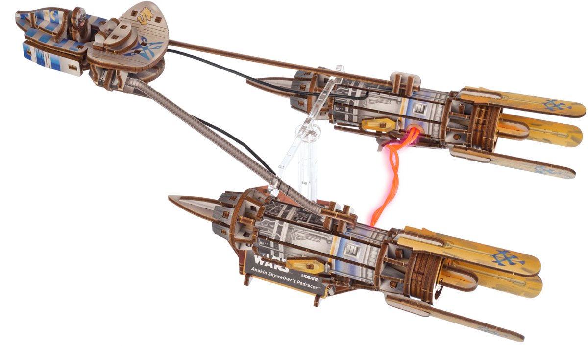 UGEARS 3D Modelbouw - Anakin Skywalker's Podracer - Star Wars - Mechanisch Bouwpakket Hout - Educatief Speelgoed — afbeelding 2