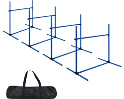 ACXIN Agility Set – Blauw – 4 Horden + Slalom – Hoogteverstelbaar – Inclusief Tas – 104x70x101cm