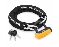 VINZ Tibba ART 2 Slot - Fietsslot - Goedgekeurd Kettingslot Elektrische Fiets, Fatbike & Bakfiets - 90cm