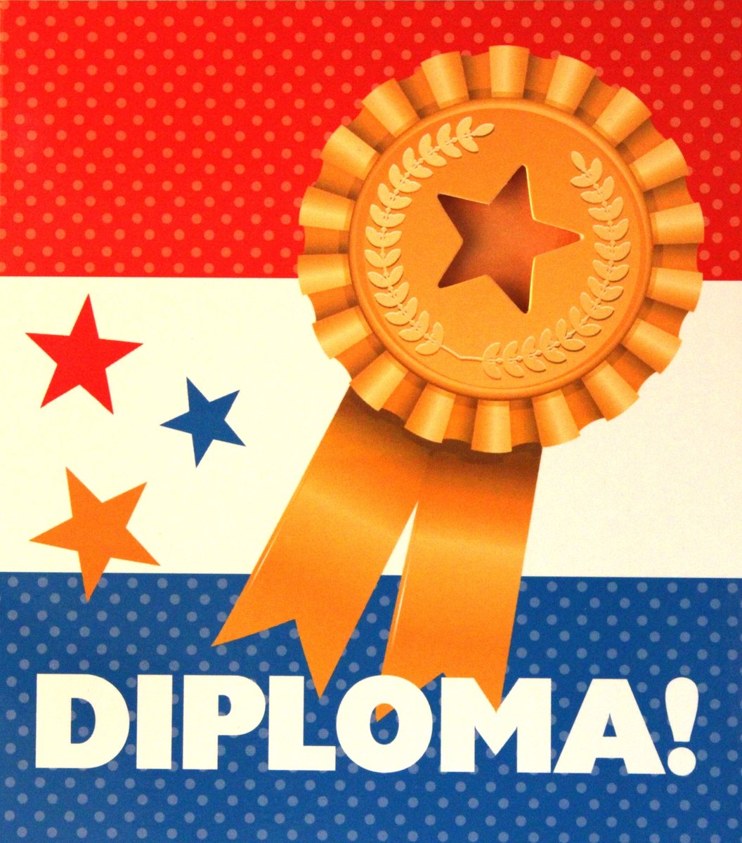 6 Luxe Geslaagd Wenskaarten - Kaart Wens Kaart Examen Geslaagd School Studie Opleiding - Gefeliciteerd Diploma - Medaille - 13.5x12cm - Rood Wit Blauwe Envelop - Art of Cards - Gratis Verzonden - Hoge Afnamekortingen