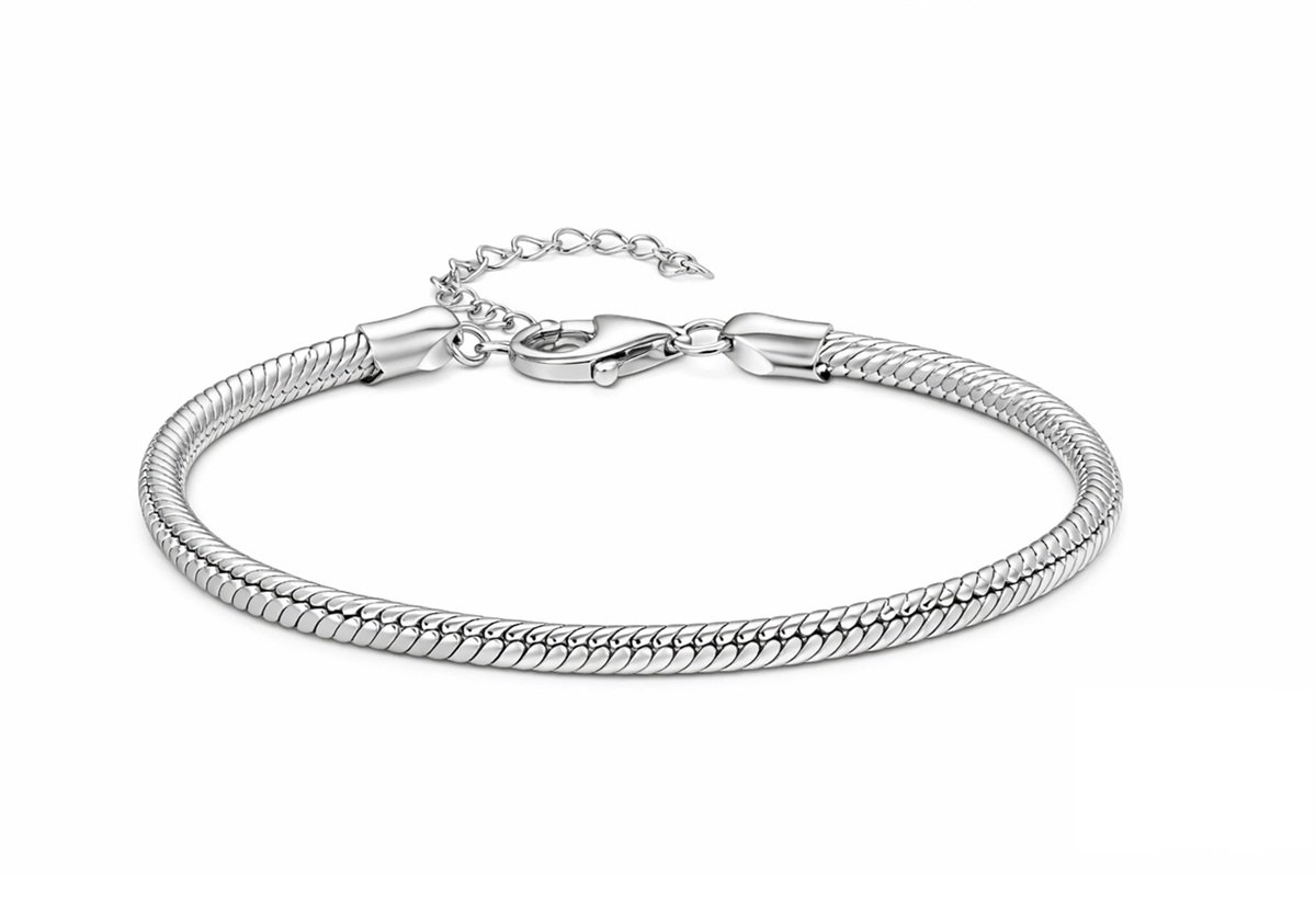 RomyStones – Basis Bedelarmband – 925 Sterling Zilver – Verstelbaar 18-21 cm – Zilveren Armband