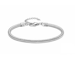 RomyStones – Basis Bedelarmband – 925 Sterling Zilver – Verstelbaar 18-21 cm – Zilveren Armband