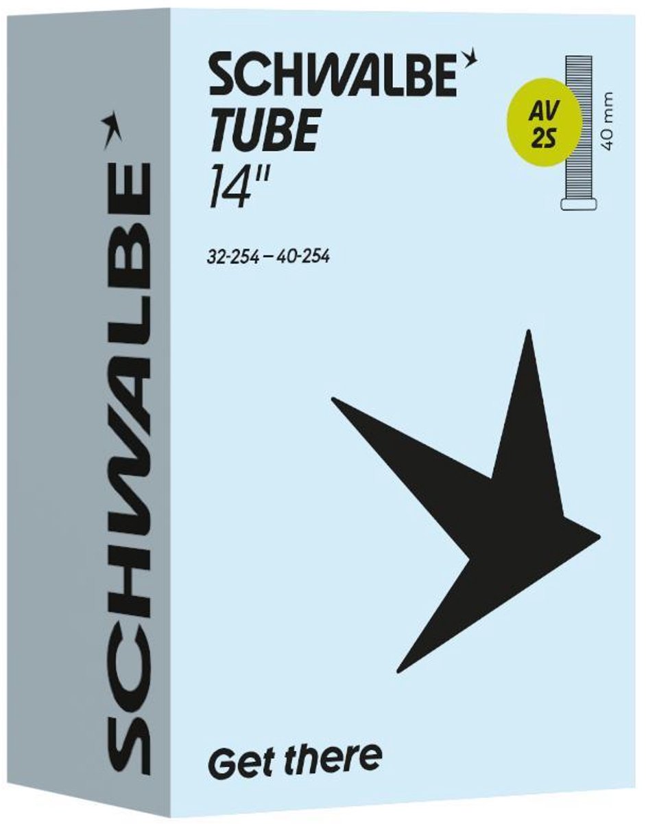 Schwalbe binnenband AV2S 14 inch ETRTO 32/40-254 Auto/Schrader ventiel