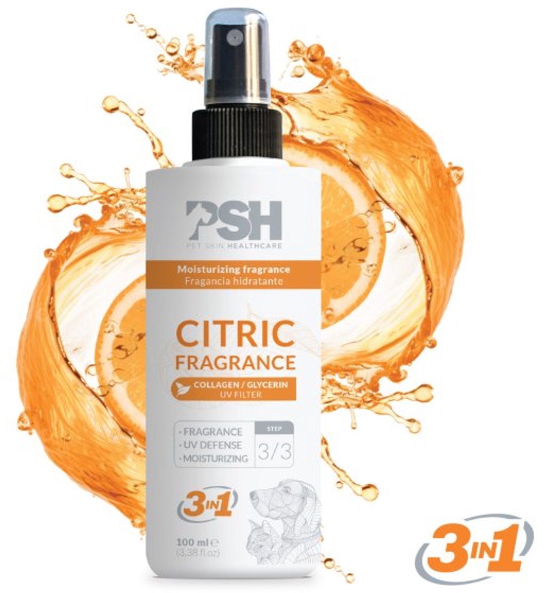 PSH - Citric - Hondenparfum Met UV Wering - 100ML
