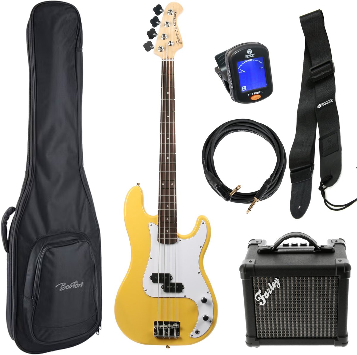 Basgitaar starterset Fazley Classic Series FPB118 Yellow