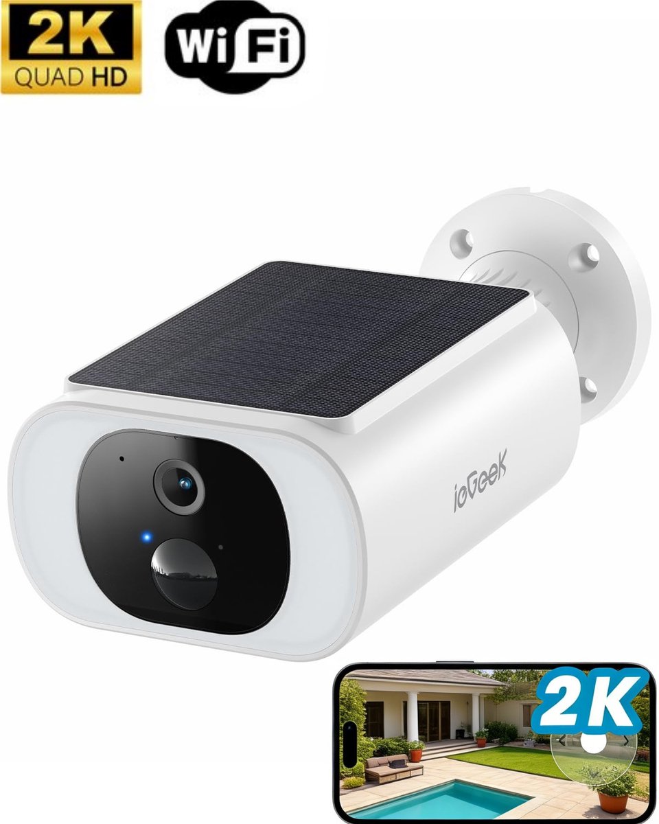 ieGeek Solar Camera Draadloze Beveiligingscamera 2K Ultra HD - Shenzhen Globaleda Supply Chain MGT Co., - €55,99