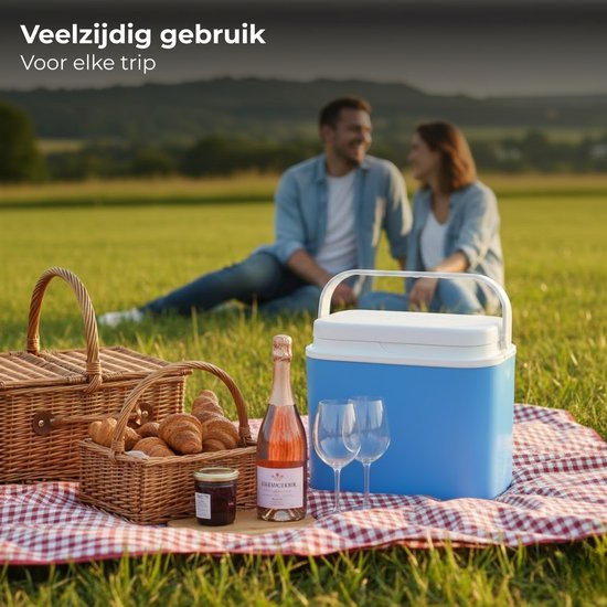 Lomera Koelbox Set - Koelbox Set 2 Stuks - Koelbox Kunststof - Blauwe Koelbox Set - Koelbox voor Auto - Koelbox voor Camping - Koelbox voor Picknick - Koelbox voor Strand - Koelbox voor Vakantie - Koelbox voor Dagje Uit van Merkloos — afbeelding 2