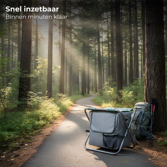 Lomera Vouwkruk met Koeltas - Vouwkruk met Koelbox - Vouwkrukje met Koeltas - Visstoel met Koeltas - Vissersstoel met Koeltas - Viskrukje met Koeltas - Campingkruk met Koeltas - Camping Krukje met Koeltas van Lomera — afbeelding 2
