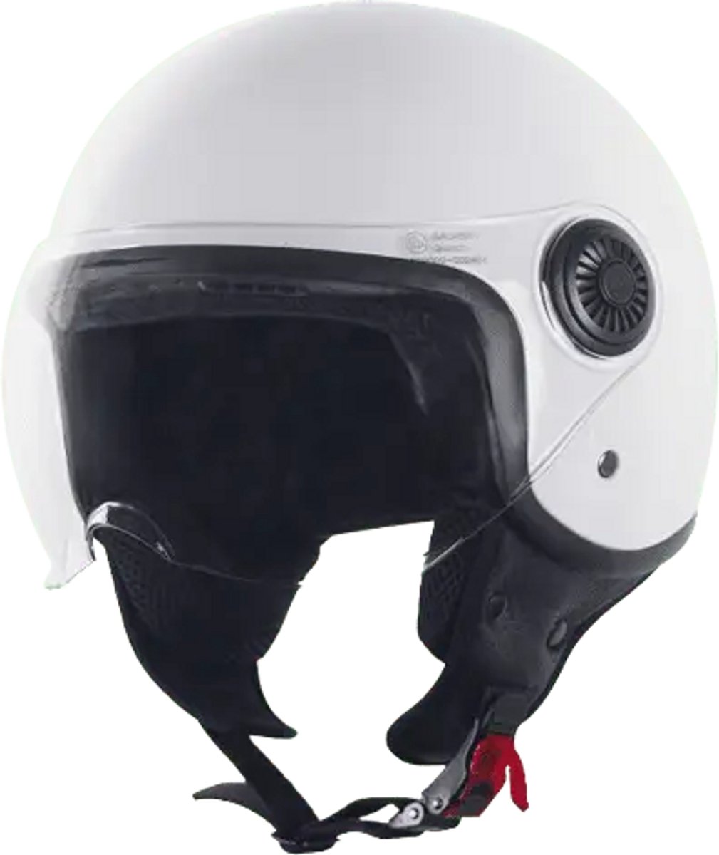 Helm Vito Jet Loreto Glans Wit - Jethelm - Maat M - Scooterhelm - ECE 22-06 gekeurd