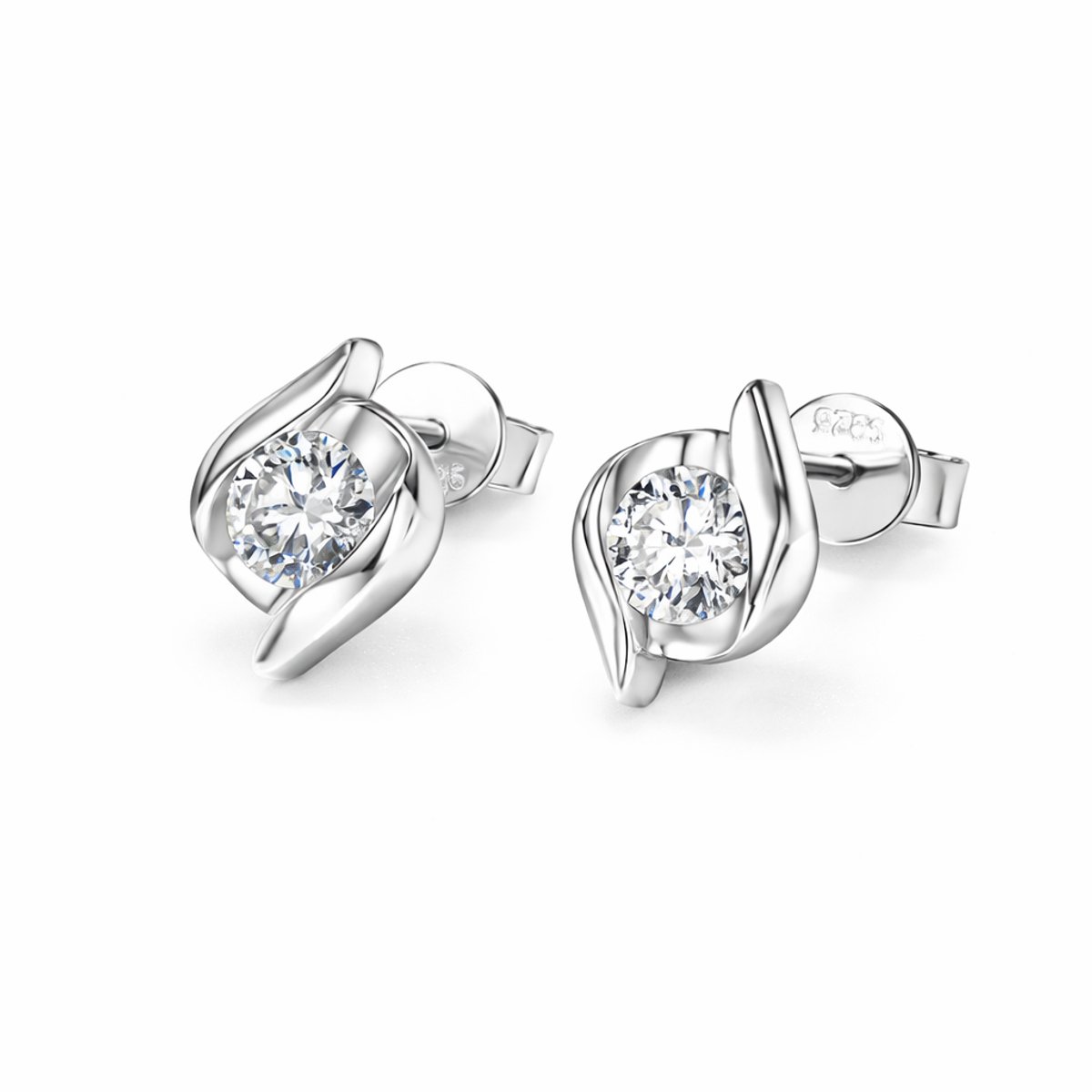 Lumici® Exclusive | GRA Gecertificeerde Moissanite Solitaire Stud Oorbellen - 1.00 CT - D VVS1 - Rhodium Plated S925 - Tijdloze Klassieker - Voor Haar - Dagelijks & Verloving - Moederdag - Valentijnscadeau - Verrassing - Goud & Witgoud