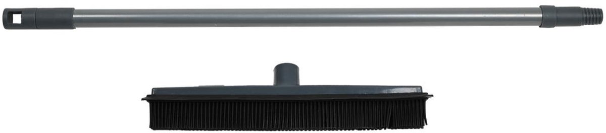 Rubberen Bezem met trekker - telescopische steel - 68 tot 120 cm - Universeel bruikbaar