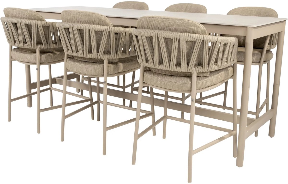 Taste by 4 Seasons Calma high dining garden set - 7-piece - latte