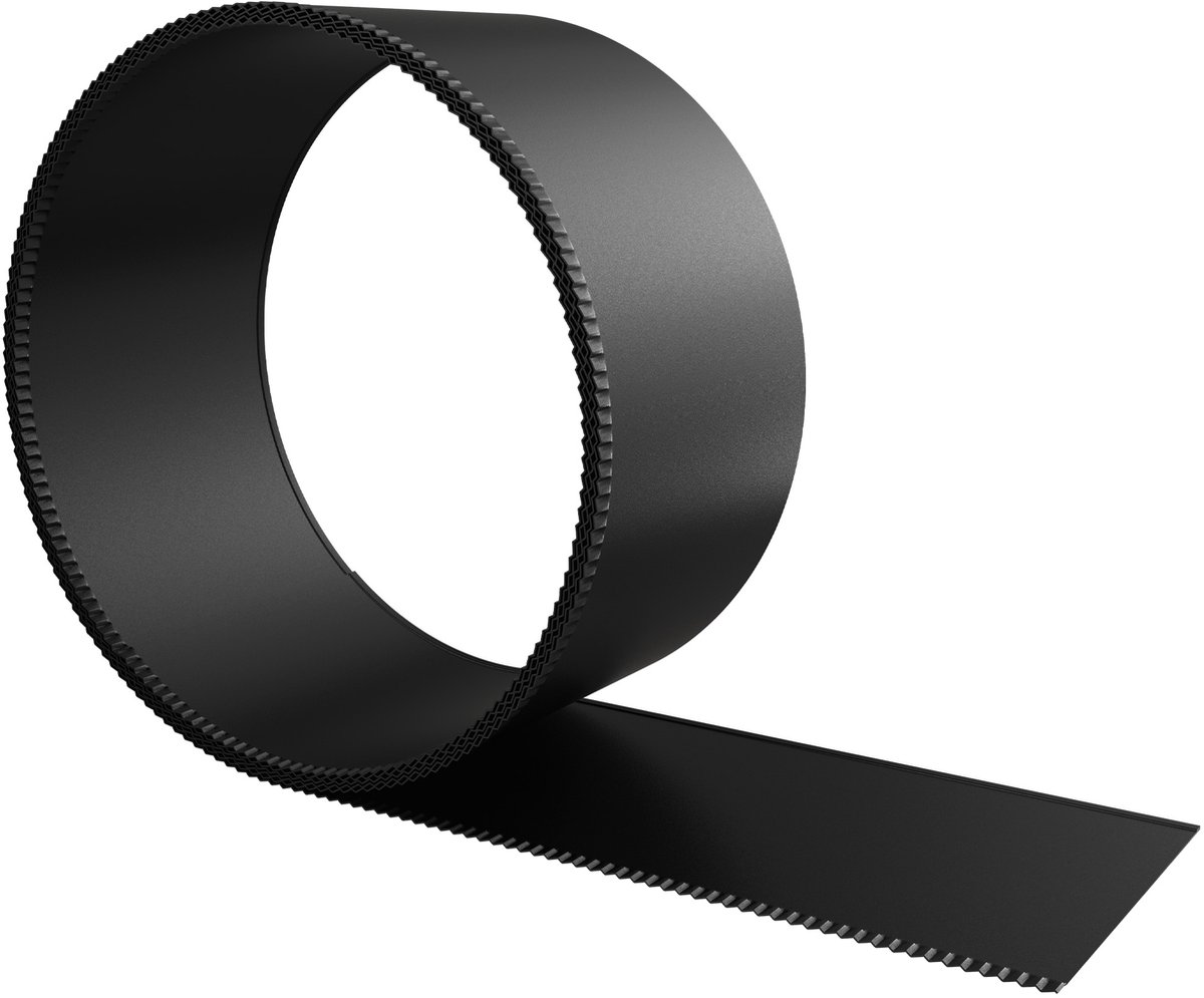 Metalen Gazonrand - 15 cm Hoog - Gegalvaniseerde Palissades Met Getande Rand - Weerbestendige Gazonrandstenen - 5 m Lang - Flexibele Tuinrand - Voor Tuin, Gazon, Maairand En Hekken (Zwart) NAIZY