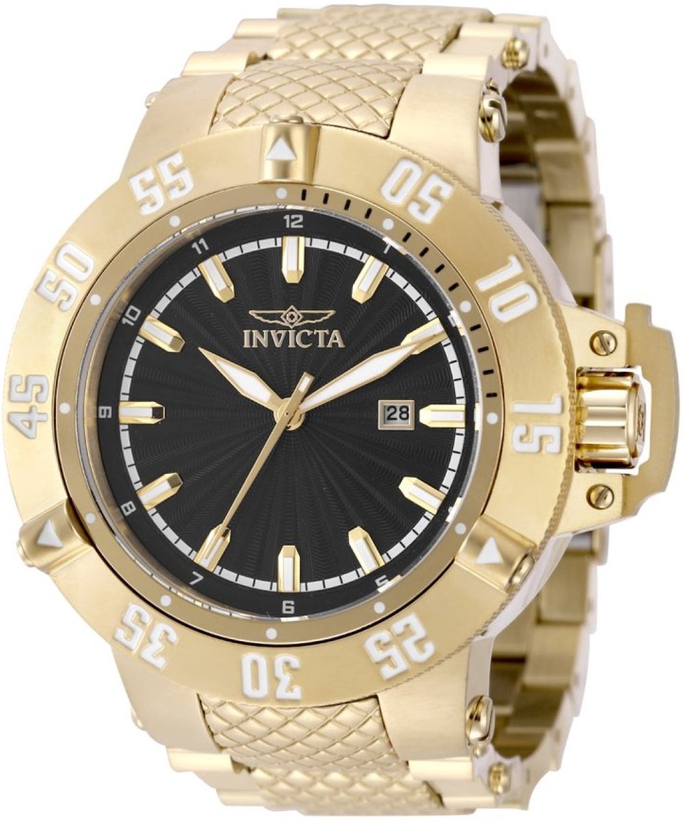 Invicta Subaqua- Noma III 50048 Heren Horloge - Waterdicht - Analoog - Quartz Uurwerk - Roestvrij Staal met zwarte Wijzerplaat - 50mm