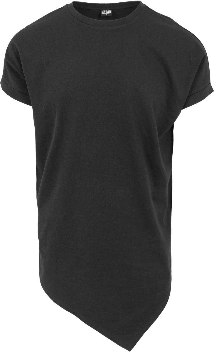 Urban Classics Asymetric Long Heren Tshirt S Zwart