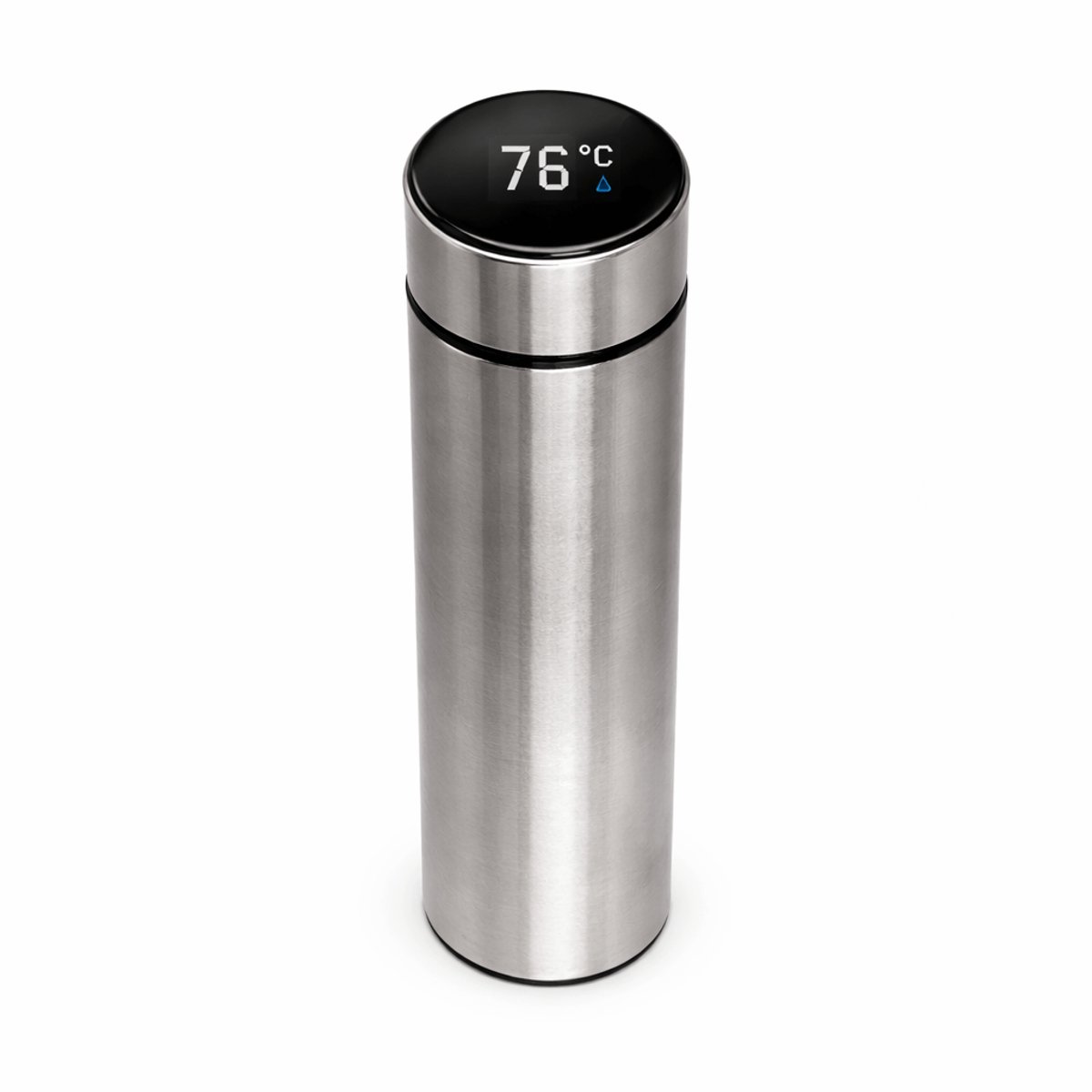 Thermosfles met LCD temperatuur Display - RVS vacuum geisoleerd - Thermosbeker- Dubbelwandige Thermosfles - Isoleerfles - Thermoskan - Travel Mug - Koffiebeker - Drinkflessen -Smart Thermos- zilver