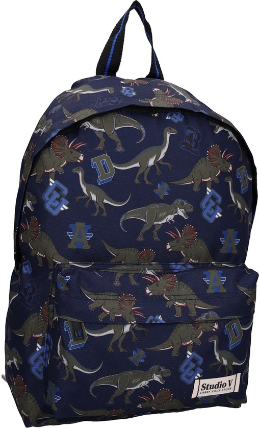 Studio V Fossil Files - Rugzak - Gevoerd - 11,5 liter - 37 x 26 x 12 cm - Dinosaurus - Blauw