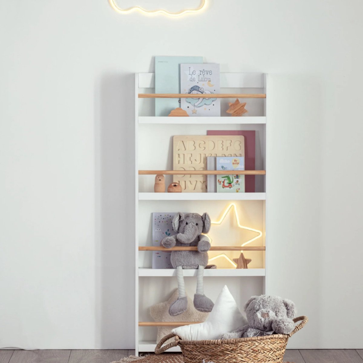 Atmosphera te boekenkast kinderkamer 4 etages - Wit - Hout