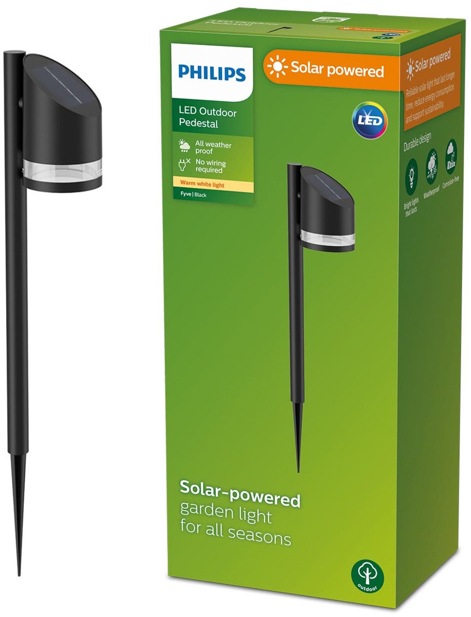 Bol.com Philips Fyve sokkellamp met spies - zwart aanbieding