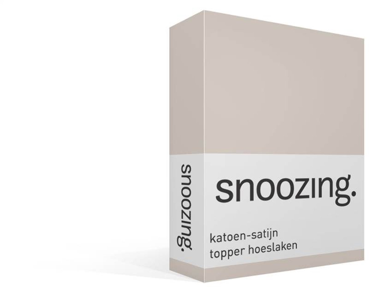 Snoozing katoen-satijn topper hoeslaken - 100x220 cm - Eenpersoons - Zand