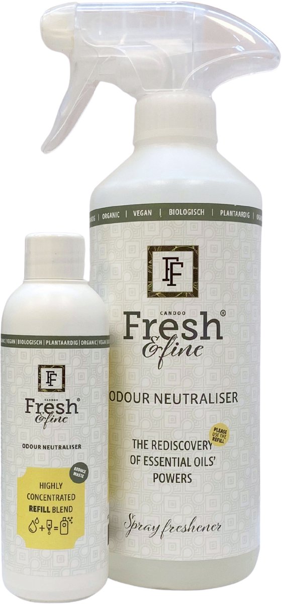 Fresh&Fine Ontgeur Startset - 100% natuurlijke Essential spray + Geconcentreerde navulling