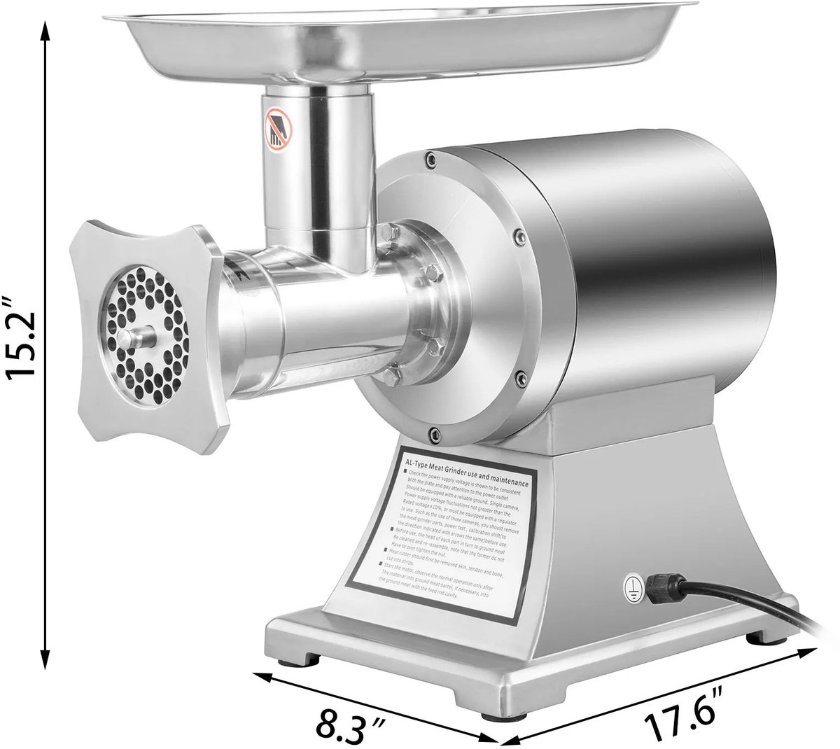 Seastone - Elektrische Vleesmolen 1100W – Vlees Grinder - Chopper - Blender- Keukenmachine - Compact en Draagbaar