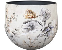 TS Collection - Bloempot Designed by Lammie - Moonlight meadow - 24x21 - Metaal & Epoxy - Exclusieve woonitems voor binnen - Handgemaakt - Unieke print - Designed by Lammie
