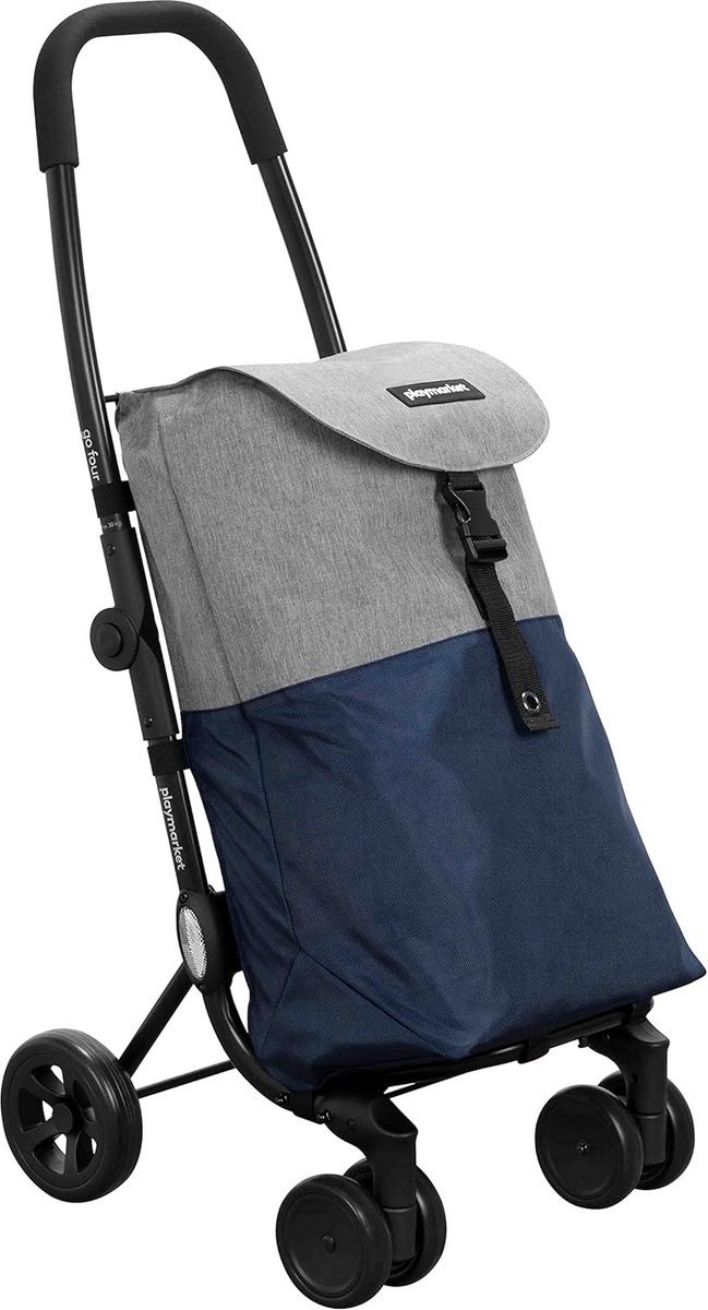 Opvouwbare Boodschappentrolley met Vier Wielen Lichtgewicht en Compact Winkelwagen