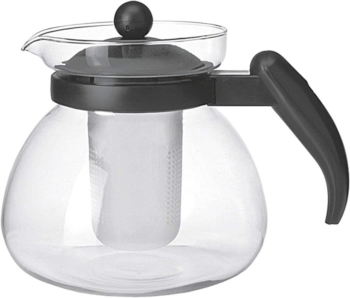 Glazen Theepot Zwart 1,5 Liter - Duo Set
