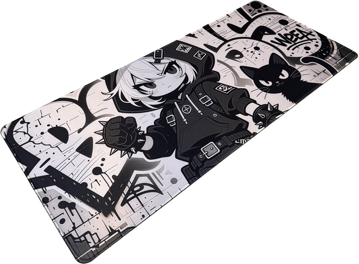 Muismat xxl - Skelly Girl - Gaming - 900 x 400 x 3 mm - Antislip