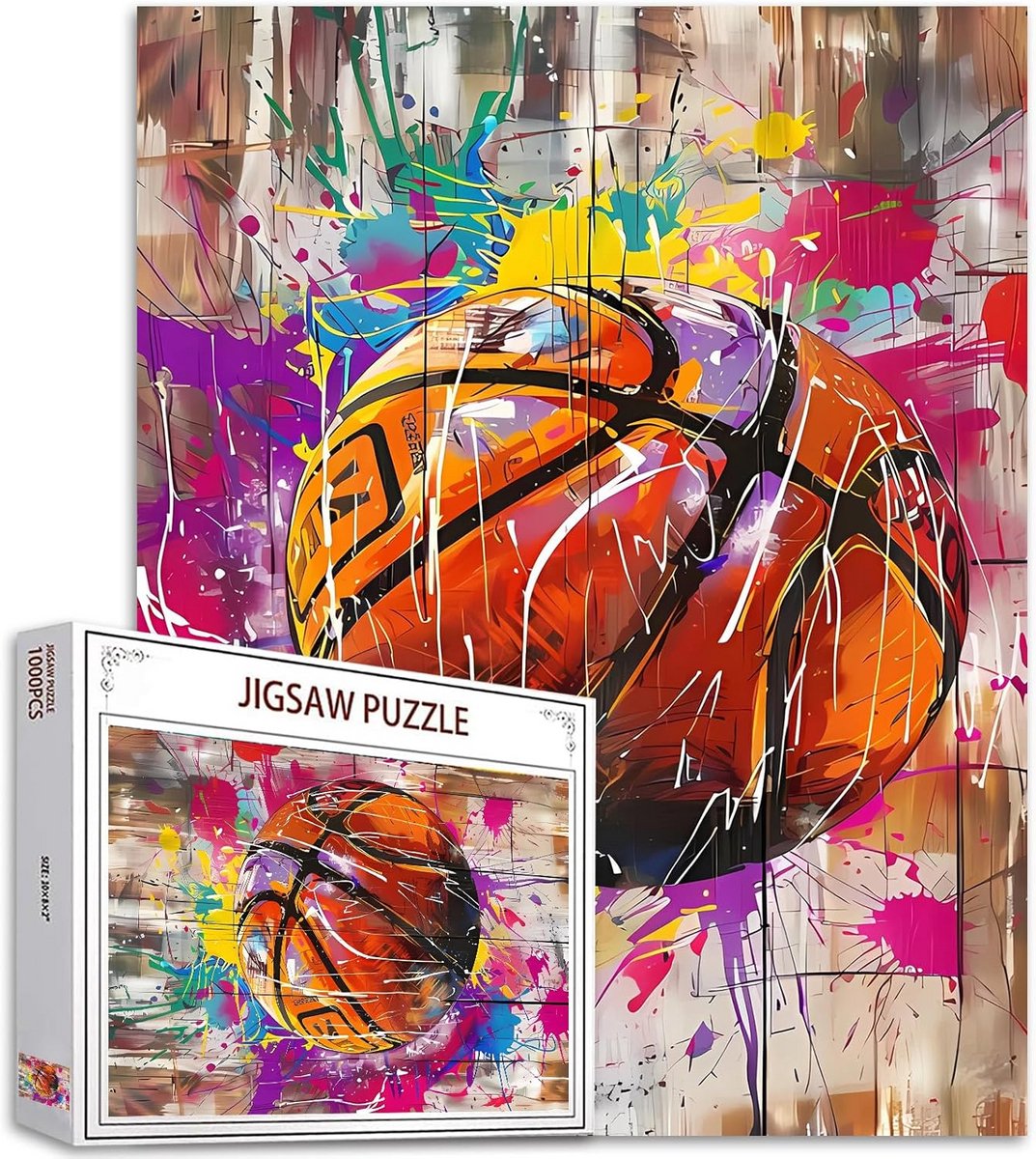Legpuzzel 1000 Stukjes Basketbal Graffiti Kunst voor Volwassenen en Familie