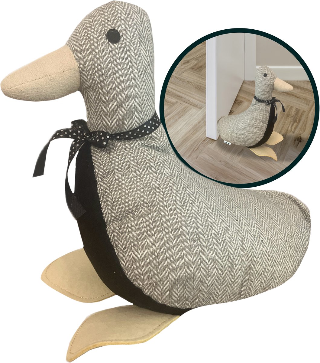 Deurstopper - 1 KG - Voorkomt dichtslaande deuren - Dieren - Decoratief model voor binnen - Grijs - Eend
