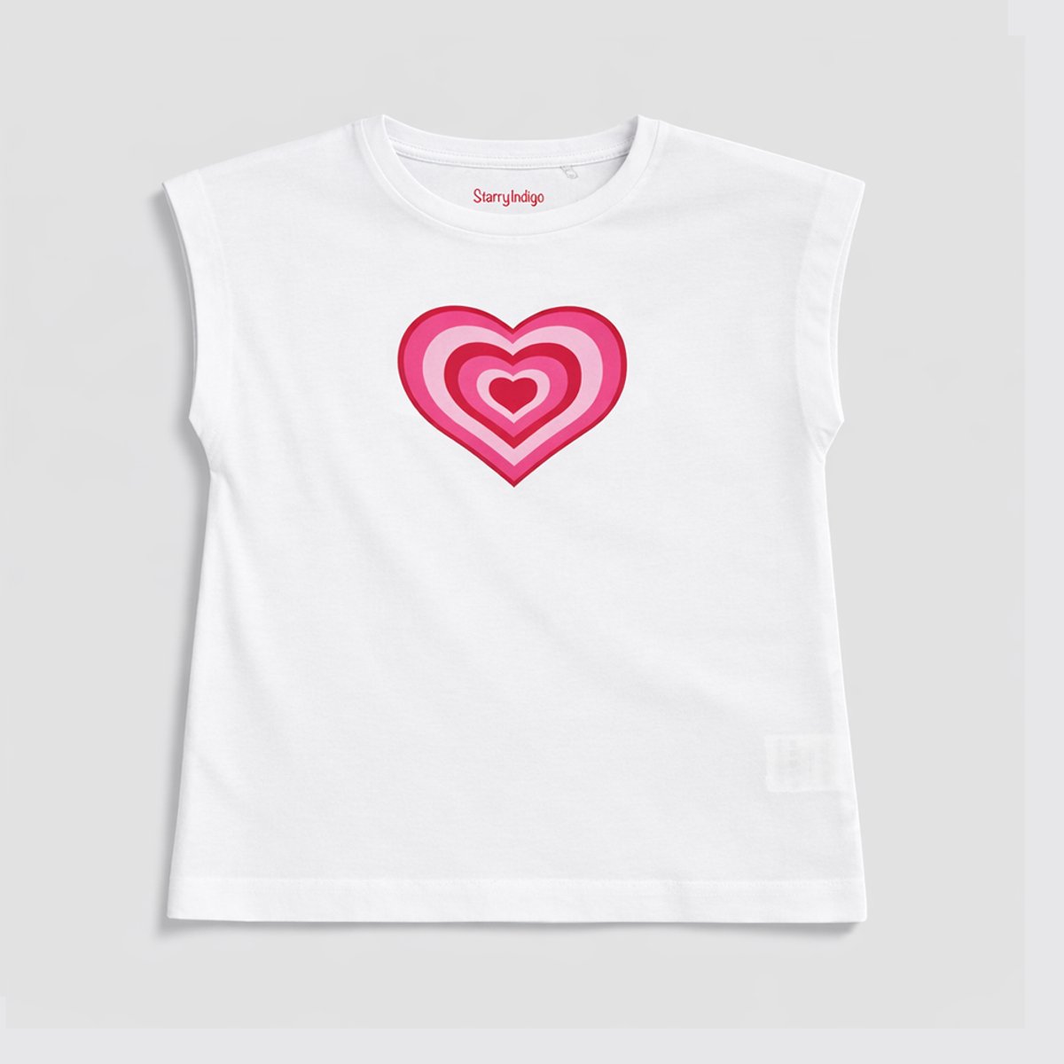 Starry Indigo - Valentijnsdag T-shirt voor meisjes met love hart