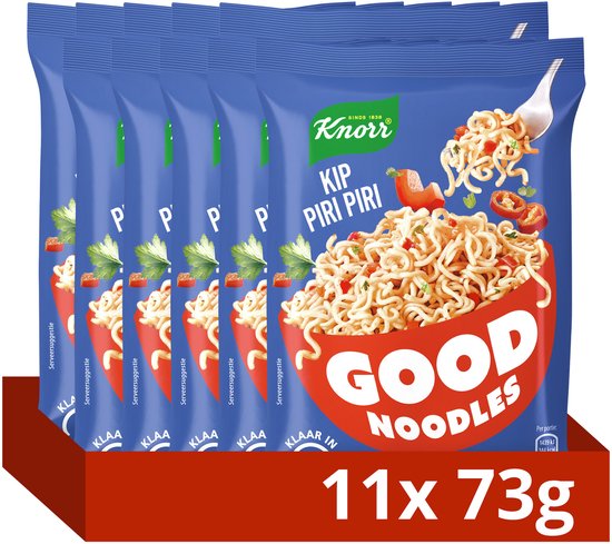 Knorr Good Noodles - Kip Piri Piri - zonder kunstmatige kleurstoffen en conserveermiddelen - 11 x 73 g