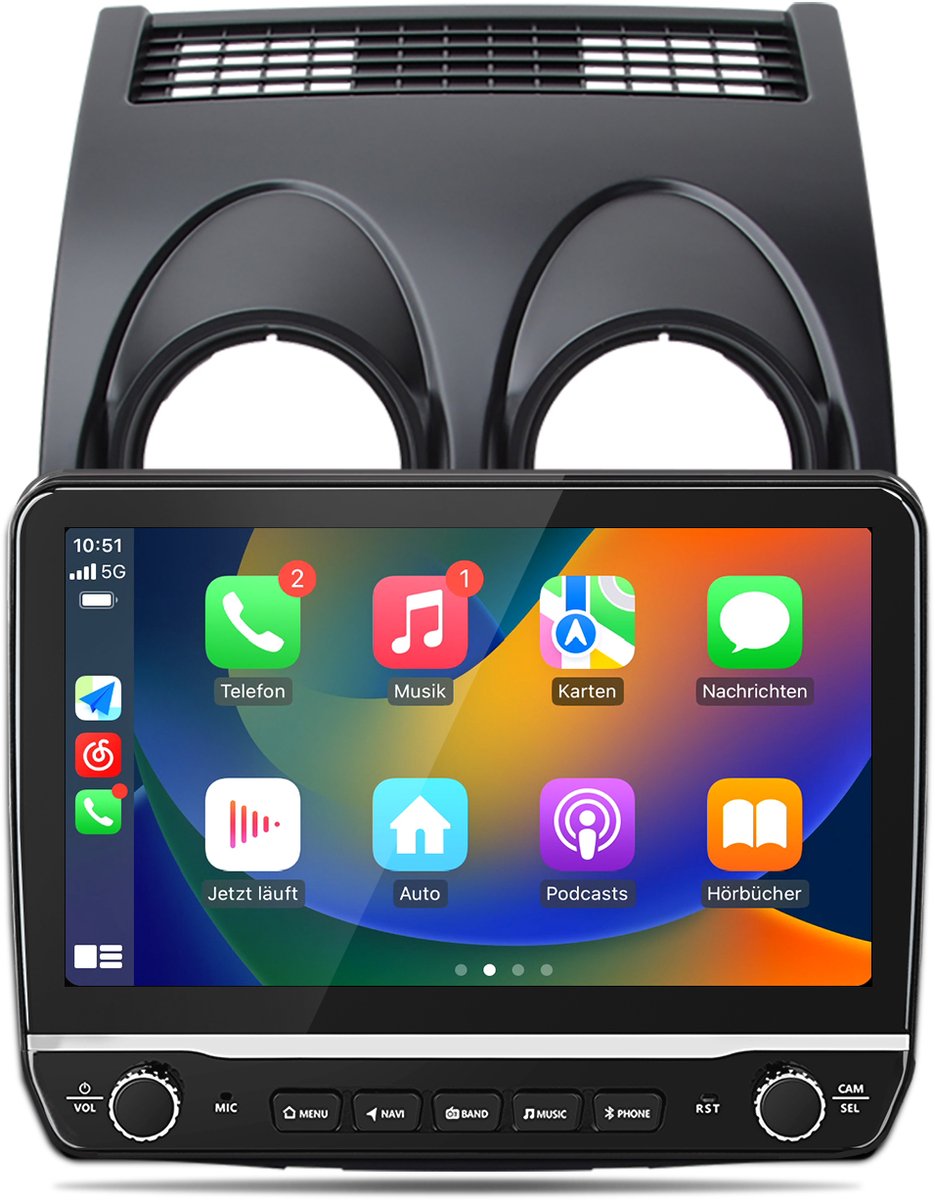Junsun Android 15 Autoradio Geschikt voor Nissan Qashqai J10 (2007-2016) , 2GB+64GB, Draadloze CarPlay & Andriod Auto, DAB+, GPS-Navigatie, WIFI, Bluetooth, RDS, FM, SWC, 10.1-inch Touchscreen, DSP, Quad-core processor