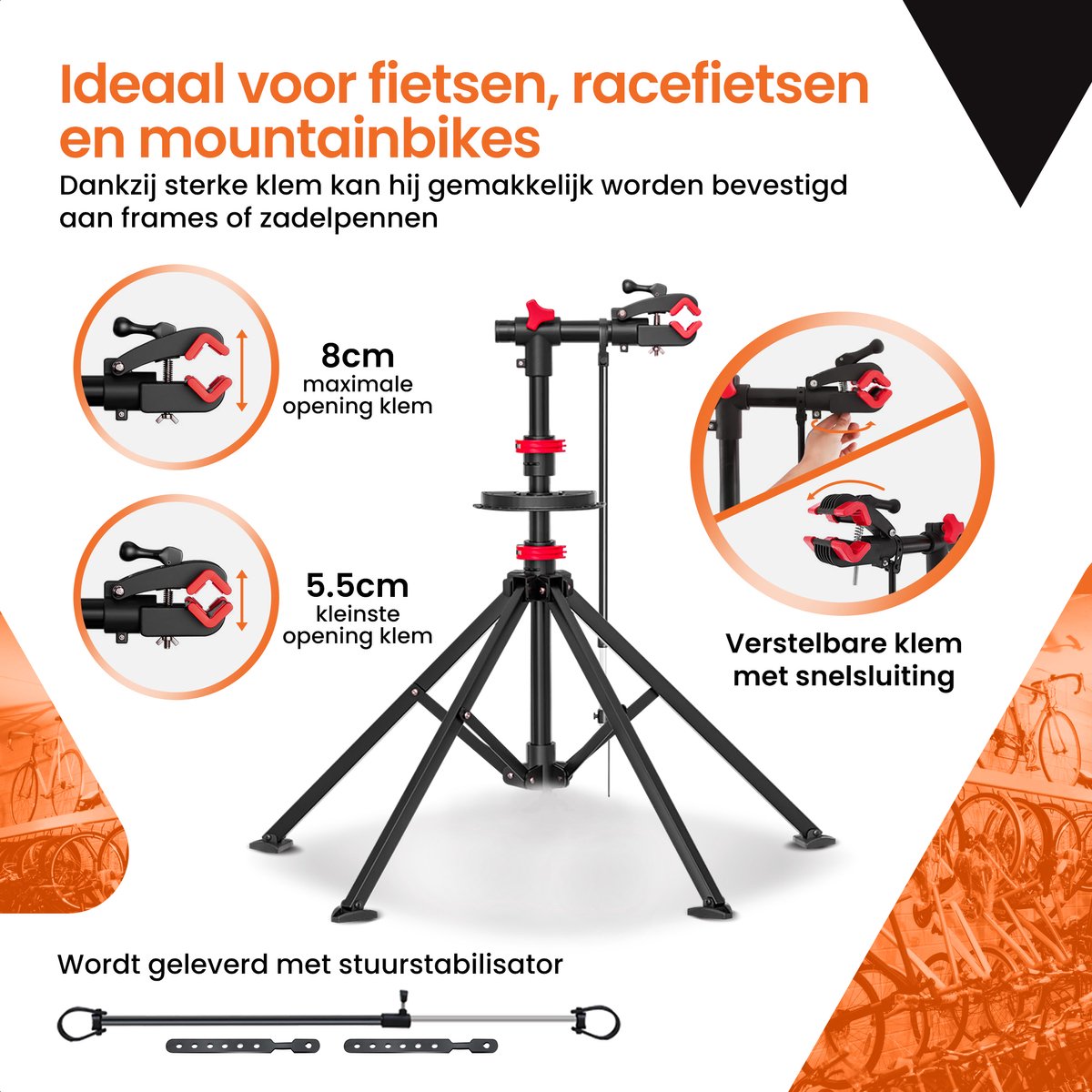 Fiets Montagestandaard - Fiets Reparatiestandaard – Fietsstaander - Fietslift - mountainbike - race fiets - tot 45KG – foto 4