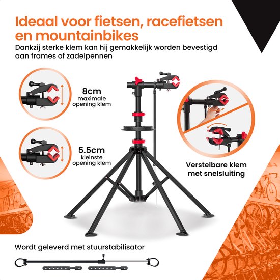 Fiets Montagestandaard - Fiets Reparatiestandaard - Fietsstaander - Fietslift - mountainbike - race fiets - tot 45KG van Merkloos — afbeelding 5