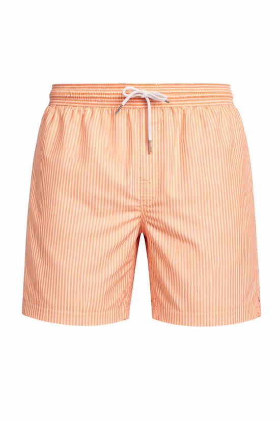 Short de bain ajusté et décontracté - Rayé - Oranje - Wit - Shorts - Homme