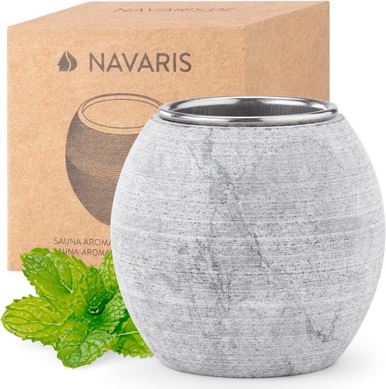 Sauna Aromatherapy Cup - Geur Cup Sauna - Sauna Ontspanning - Duurzaam Speksteen - 5 x 5 cm - Grijs