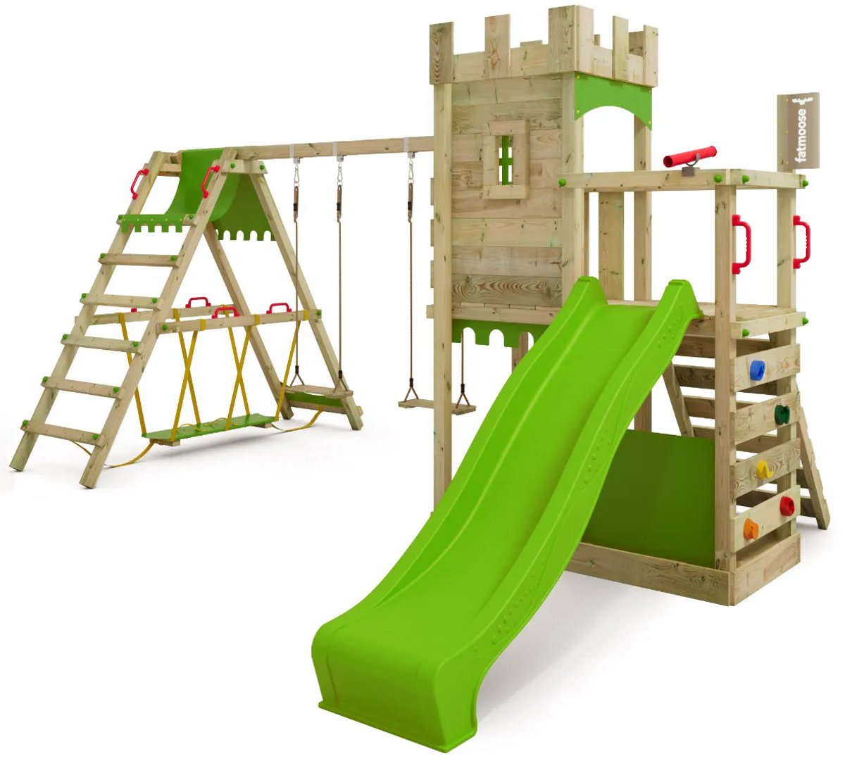 Speeltoestel FATMOOSE BoldBaron Boost XXL met SurfSwing, Schommel en Glijbaan