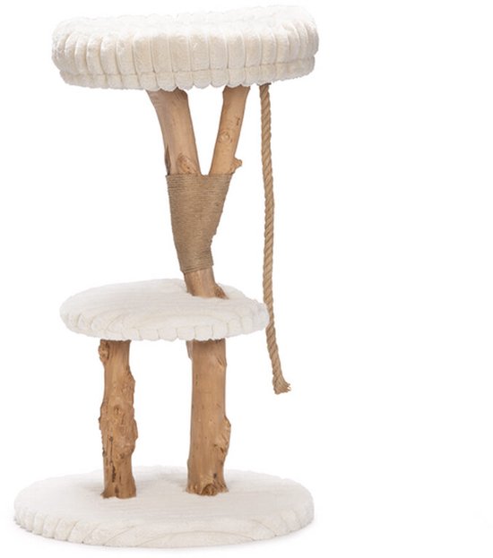 Designed By Lotte Reya - Krabpaal - Hout - Creme - 60x60x103 cm