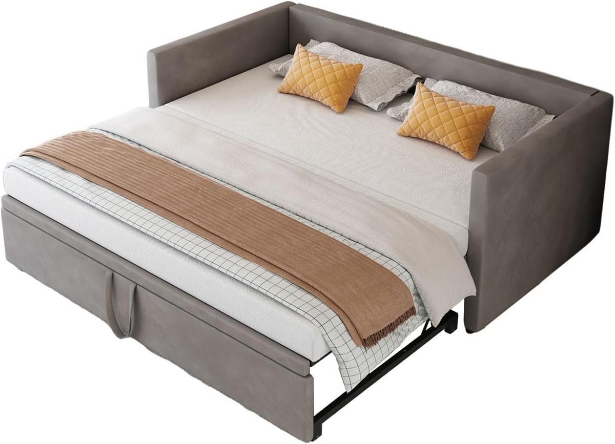 Uittrekbare Slaapbank 90/180x200 cm: Multifunctioneel Tweepersoonsbed met Lattenbodem