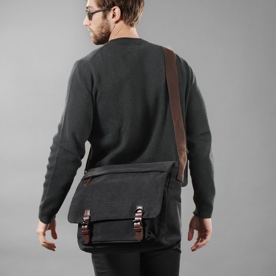 Sacoche en toile gris foncé